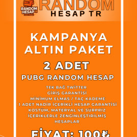 Altın Paket – 2 Adet Random PUBG Mobile Hesabı (Giriş Garantili, Nadir İçerikli Hesaplar)